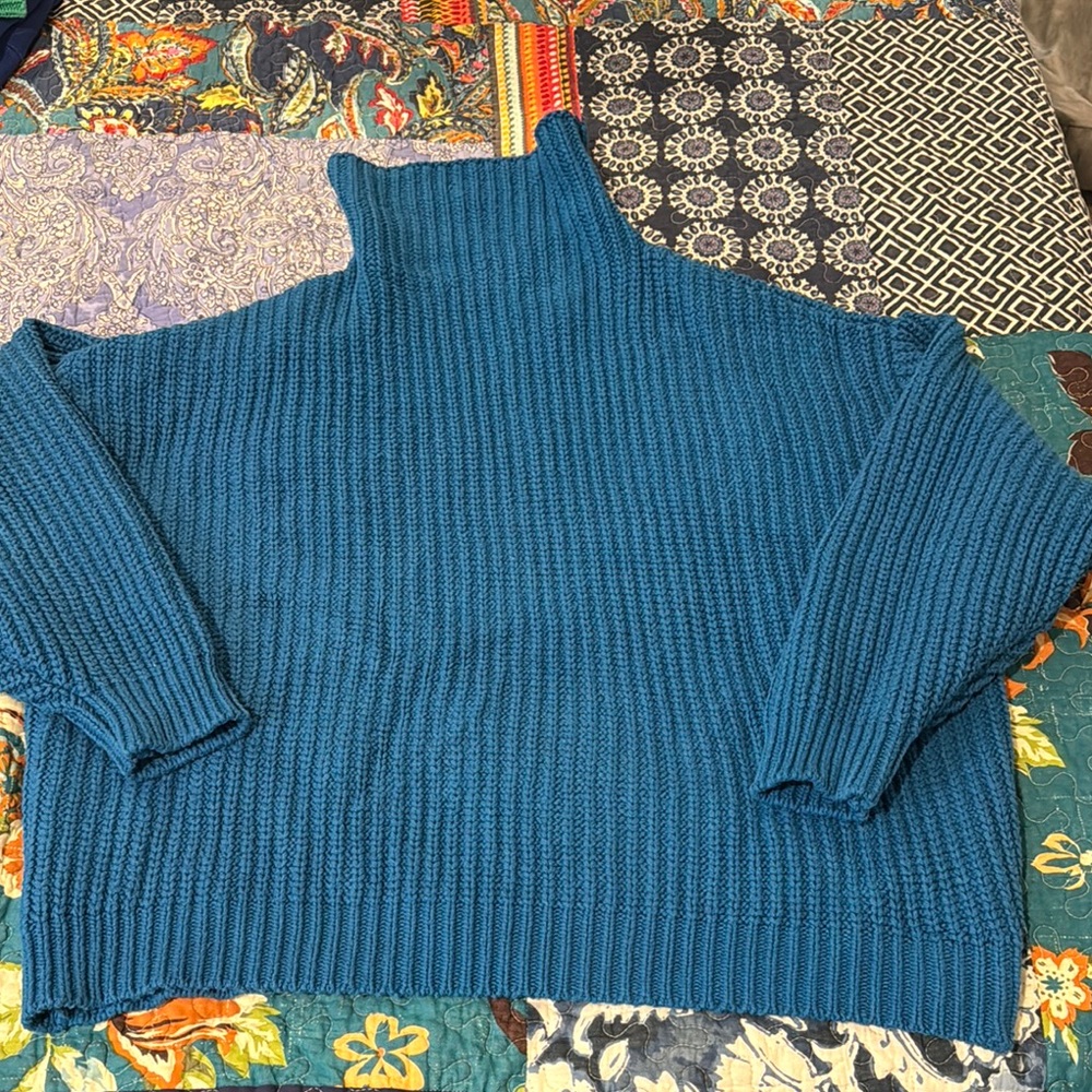 Free People Cowl Turtleneck Sweater with Ribbed Knit and Relaxed Fit